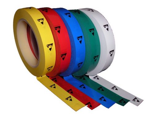 Coloured Antistatic Adhesive Tape with ESD Symbol (Yellow, Red, Blue, Green, White)