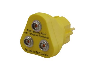 Schuko Grounding Plug, Yellow ABS (3 x Ø10mm Male Snaps)