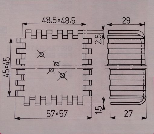 EM3-42 B0 Dissipatore, dimensioni