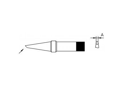 PTAA7 Punta saldante Weller 370°C taglio sbieco (Ø1.6mm) | 4PTAA7-1