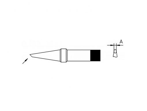 PTAA7 Punta saldante Weller 370°C taglio sbieco (Ø1.6mm) | 4PTAA7-1