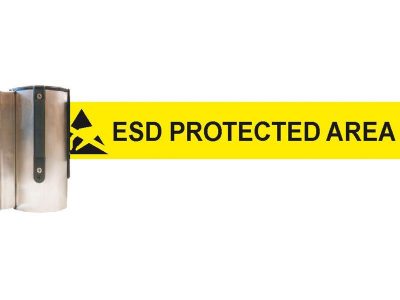EPA Areas Wall Mounting Retractable Belt with ESD Symbol and Warning (4m)