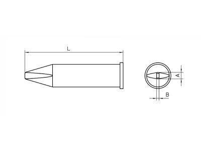 Weller XHT C (T0054480499) - Soldering Tip Chisel 3.2 x 1.2 mm