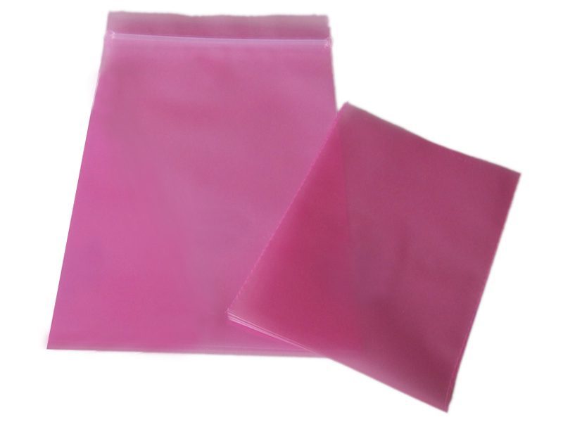 Buste ESD Rosa dissipative in PE con Zip 100pz (10 formati)