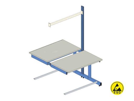 Banco aggiuntivo 2 postazioni antistatiche ESD contrapposte HD-Plus (160x85 H200 cm)