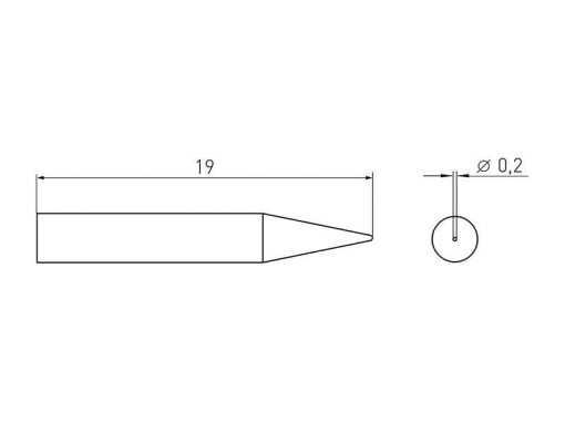 Weller RTM 002 C (RT 1) (T0054460199N) - RT Micro Series - Soldering Tip Conical Ø 0.2mm
