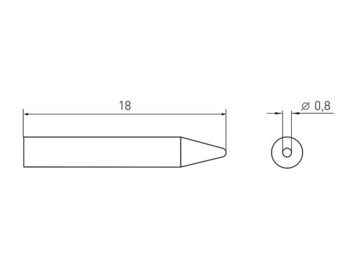 RTM 008 C Weller (RT 2) (T0054460299N) - Punta saldante RT Micro conica Ø 0.8mm