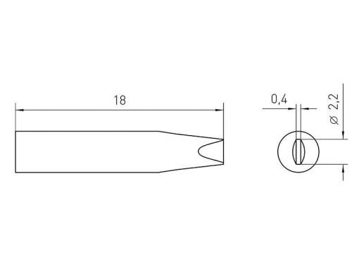 Weller RTM 022 S (RT 8) (T0054460899N) – RT Micro Series - Soldering Tip Chisel Ø 2.2x0.4 mm