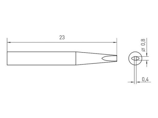 Weller RTM 008 S (RT 9) (T0054460999N) - RT Micro Series - Soldering Tip Chisel Ø 0.8x0.4mm