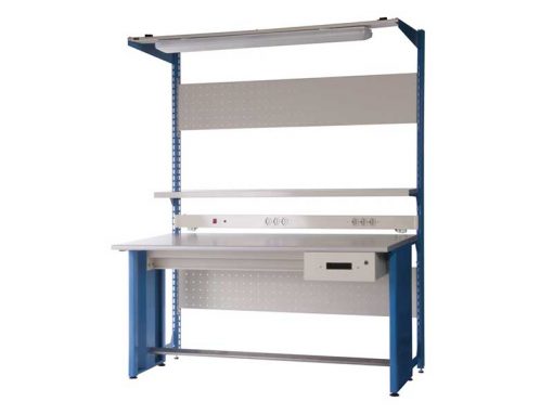 El.Mi Heavy Duty Series Workbench equipped with Accessories - Load Capacity: 300kg