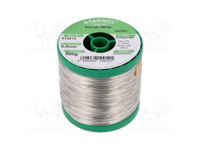 Stannol Solder Wire LF SN100C Alloy KR400 (Sn/Cu0.7/NiGe)