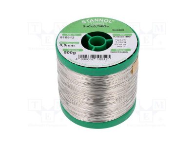 Filo saldante Stannol 810912 - Filo per saldatura a stagno Lead-Free - Lega SN100C