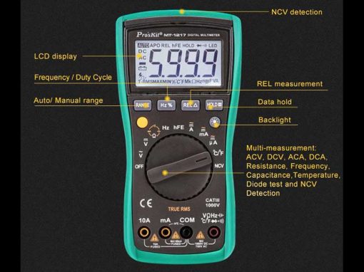 Pro'sKit MT-1217 - Multimetro digitale Display 3 5/6 digits AC True RMS