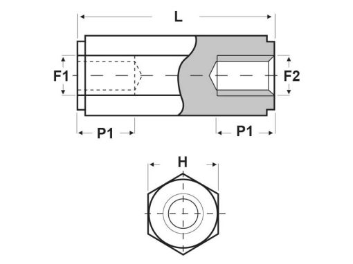 NY15FF - PCB Spacer Female/Female M4 (15mm)
