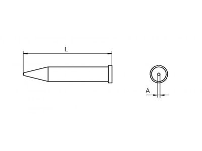 Welelr XT O (T0054471499) - Soldering Tip Conical Ø 1.0 mm