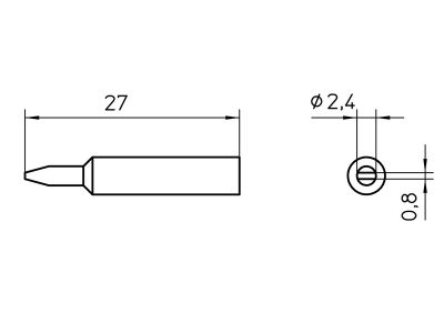 XNT B Weller (T0054485799) - Punta saldante a cacciavite 2.4 x 0.8 mm