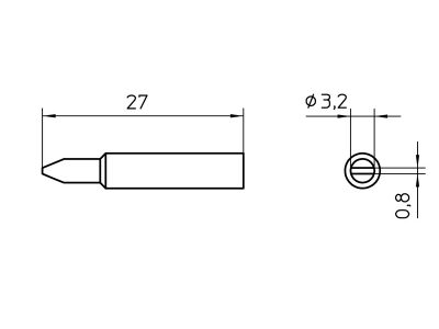 Weller XNT C (T0054485899) - Soldering Tip Chisel 3.2 x 0.8 mm