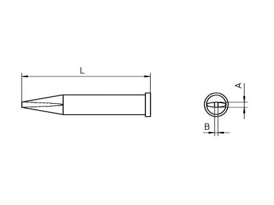 Weller XT AL (T0054470199) - Soldering Tip Chisel Ø 1.6 x 1 mm