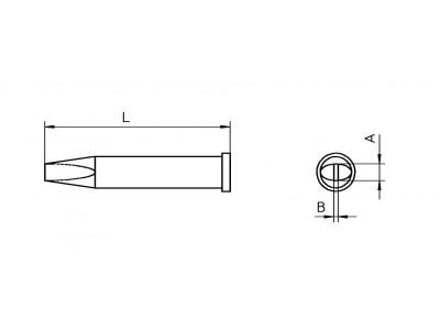 Weller XT C (T0054470599) - Soldering Tip Chisel 3.2 x 0.8 mm