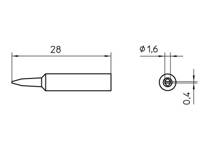 XNT A (T0054485199) - Soldering Tip Chisel 1.6 x 0.4 mm