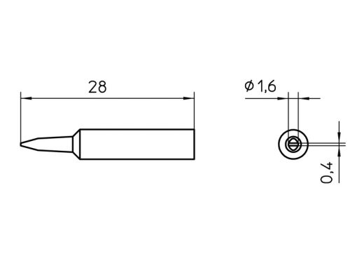 XNT A Weller (T0054485199) - Punta saldante a cacciavite 1.6 x 0.4 mm