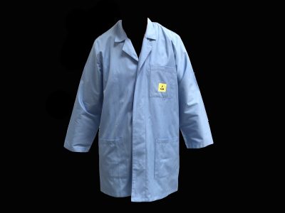 Antstatic ESD Safe Smock Cotton Light Blue (Unisex, XS/3XL)