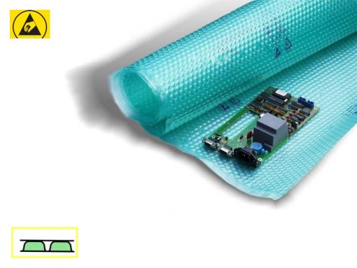 Permanent ESD Bubble Wrap Roll (Green PE, 1x200m)