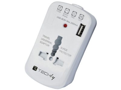 Universal Travel Adapter for Electrical Sockets + USB (2A)
