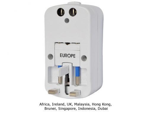 Universal Travel Adapter for Electrical Sockets + USB (2A)