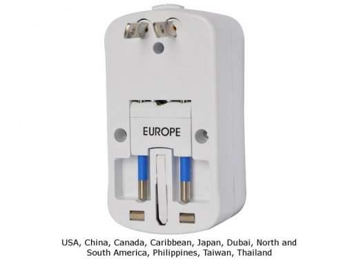 Universal Travel Adapter for Electrical Sockets + USB (2A)