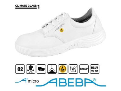 7131126 Abeba - Scarpe ESD con stringhe Bianco (35-48)