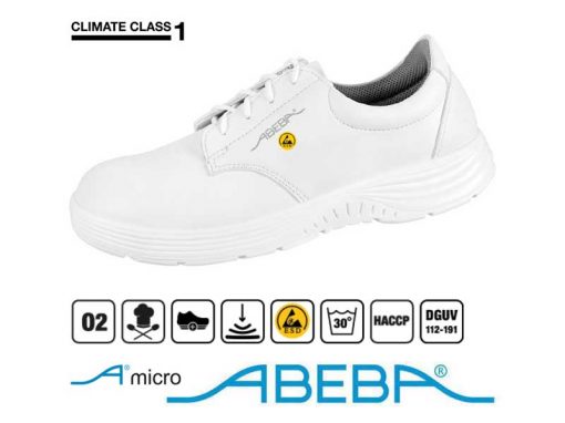 7131126 Abeba - Scarpe ESD con stringhe Bianco (35-48)