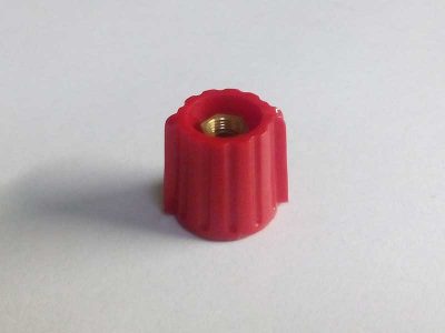 Manopola rossa lucida alette 15mm