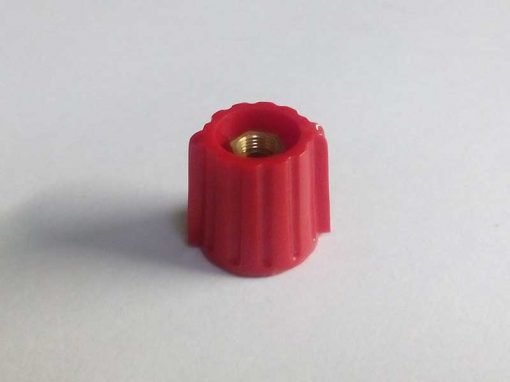Manopola rossa lucida alette 15mm