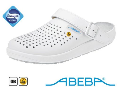 Abeba 5300 – Anti-static ESD Clogs Leather White (36/47)