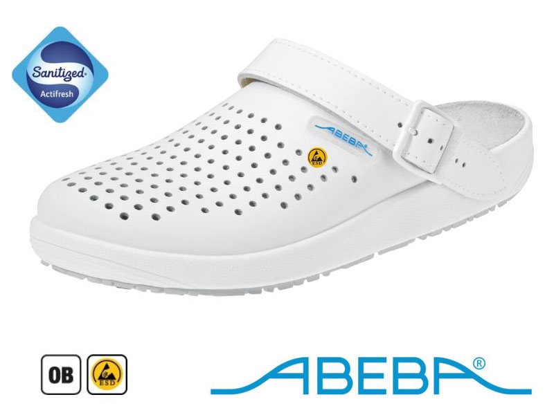 Abeba 5300 – Anti-static ESD Clogs Leather White (36/47)