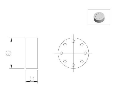 TO5-8TFE - Distanziatore per transistor TO5 (8 pin)