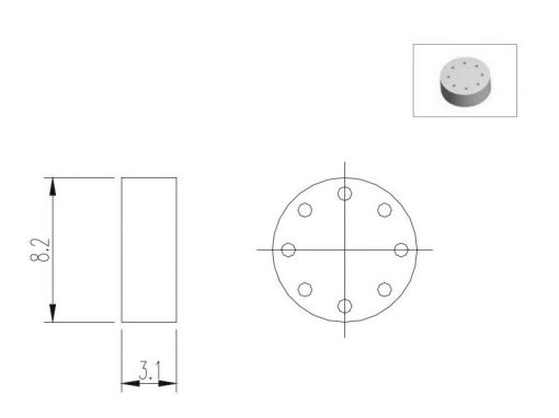 TO5-8TFE - Distanziatore per transistor TO5 (8 pin)