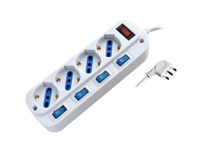 Multi-socket 4 italian-dual-size/german standard with 4 switches