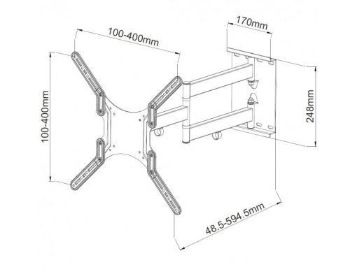 Supporto a muro per TV monitor LED/LCD 23-55 pollici - ICA-PLB 136M