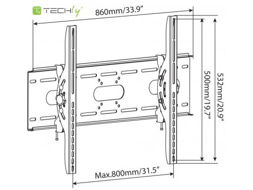 Supporto a muro per TV monitor LED/LCD 42-80 pollici - ICA-PLB 890