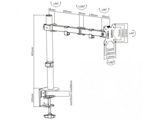 ICA-LCD 503BK Braccio porta monitor da scrivania (13-32 pollici)