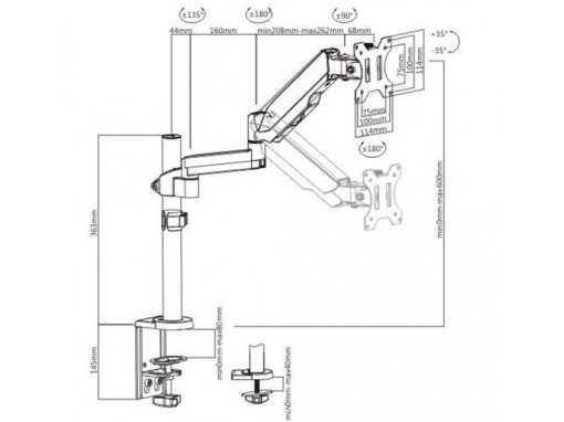 ICA-LCD 516 - Desk TV monitor arm for 17-32 inches screens