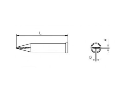 XT H Weller (T0054471399) - Punta saldante a cacciavite 0.8 x 0.4 mm