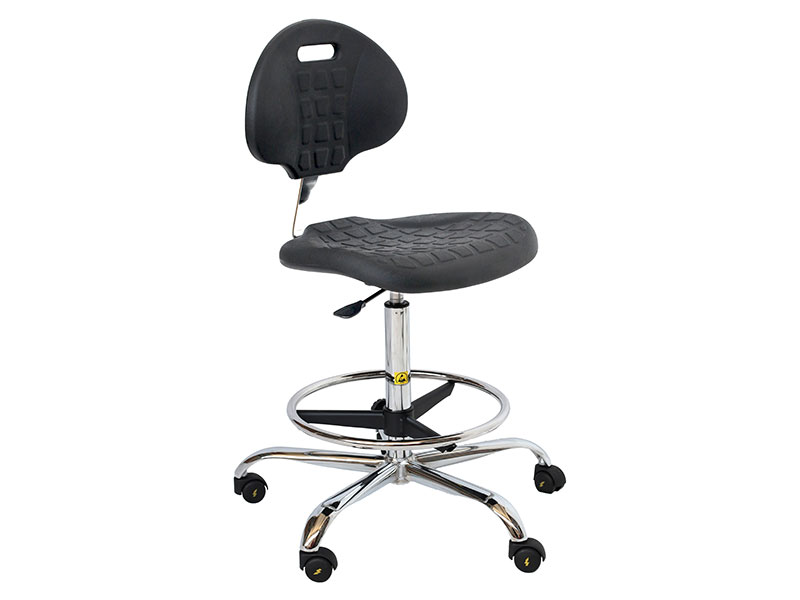 Anti-static ESD Safe Soft PU Stool (Wheels, H52-72cm)