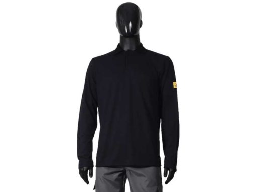 QGO - Polo antistatica ESD Manica lunga (Unisex, XS-XXL)