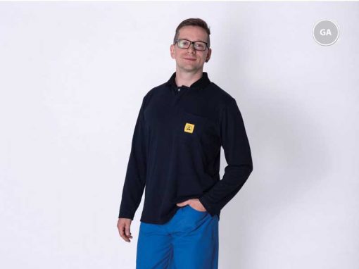 Anti-static ESD Safe Polo Shirt Long-sleeved Pocket (XS-XXL)