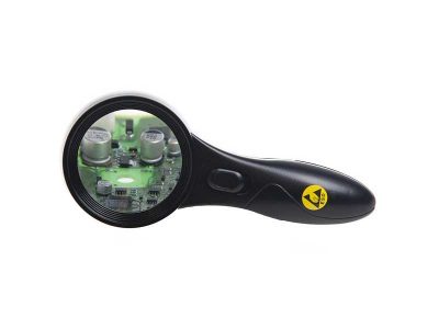 Lente di ingrandimento portatile con luce LED/UV (60mm, 5di)