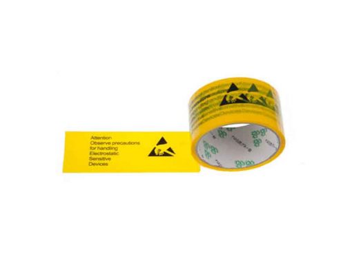 Nastro adesivo da imballaggio con simbolo ESD e avvertenze (50mm x 66m)