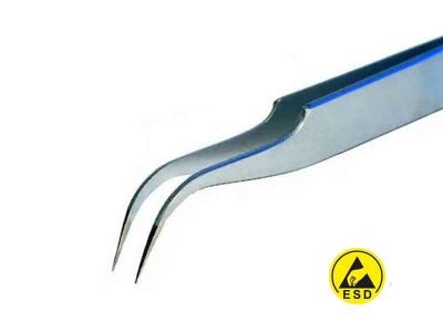 Wiha - ESD Safe Extra Fine 120mm Curved Tweezers (7a SA-ESD)